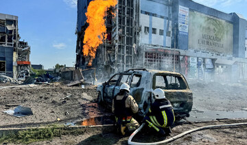 Firefighters work at a site of a Russian missile strike, amid Russia's attack on Ukraine, in Kharkiv, Ukraine September 1, 2024.