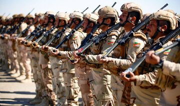 Iraqi soldiers from the new 'desert battalion' special forces take part in a graduation ceremony in Anbar west of Baghdad. (AFP)