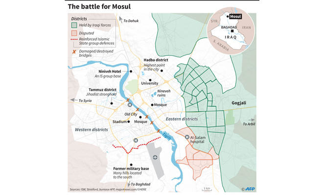 Iraqi forces close in on Tigris river in Mosul