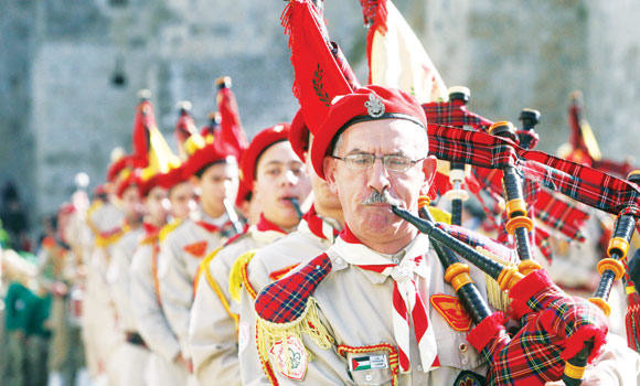 Palestinian bagpipers back Scottish independence