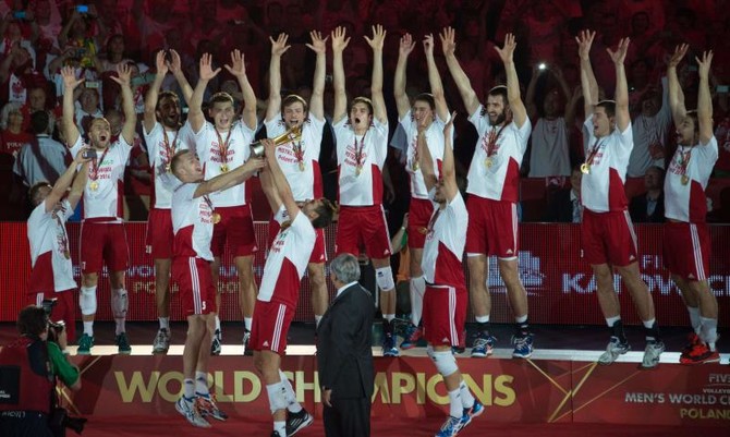 Poland stuns Brazil for world volleyball title