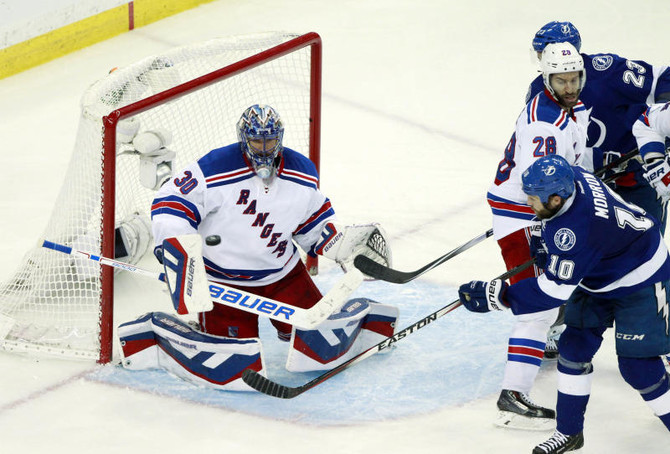 Rangers repel Lightning 5-1 to level series at 2-2