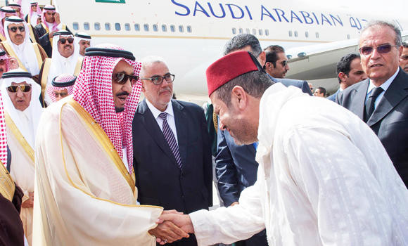 King arrives in Morocco