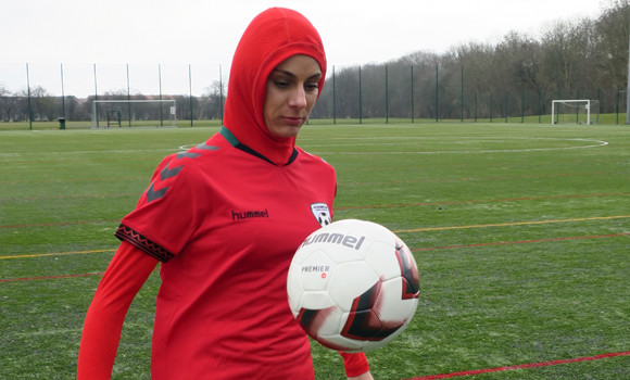 Afghani women’s team gets jersey with integrated hijab