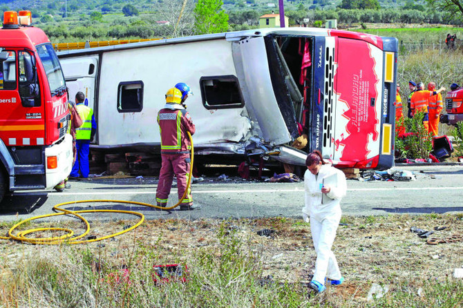 Spain Bus Crash Leaves 14 Students Dead, Many Hurt | Arab News