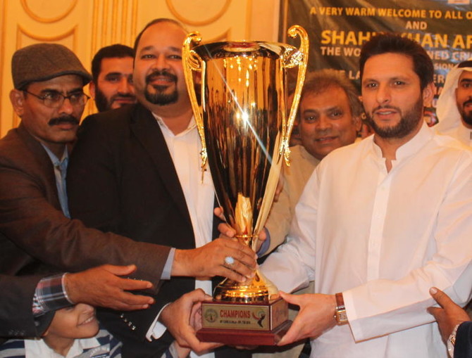 Afridi unveils MCA’s Saudi Premier League trophy