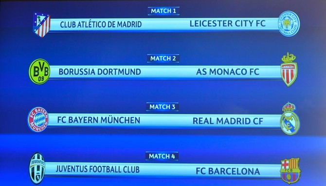 Real Madrid to play Bayern in Champions League quarterfinals