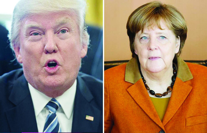 US president’s campaign insults complicate Merkel’s visit