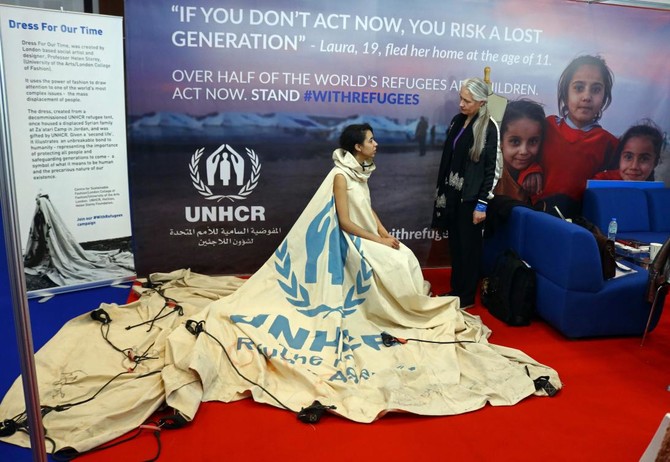 Discarded Syrian refugee tent finds life as a dress