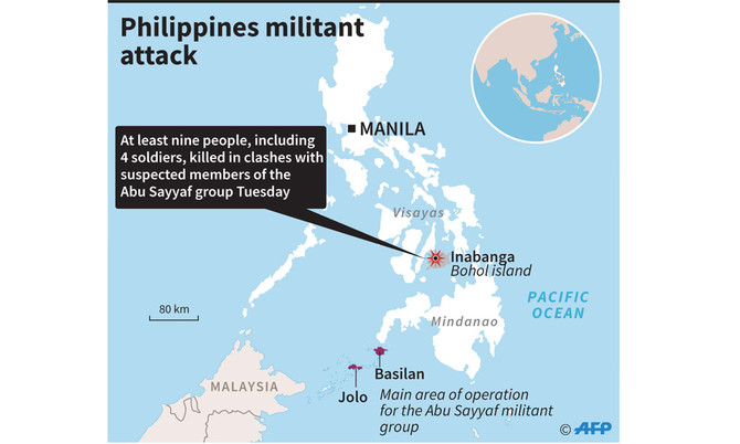 9 dead as Philippine troops battle extremists in tourist island