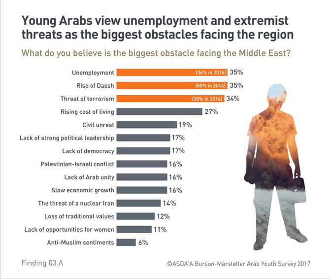 Poll shows sharp divisions among Arab youth over education, employment