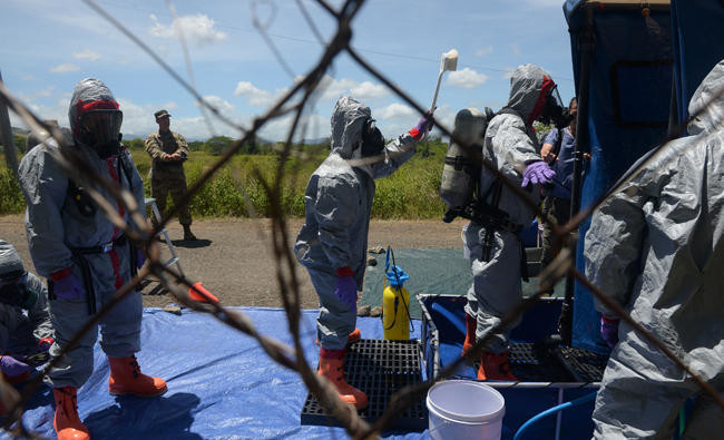 US, Philippine troops train for typhoon as Duterte puts war games on hold