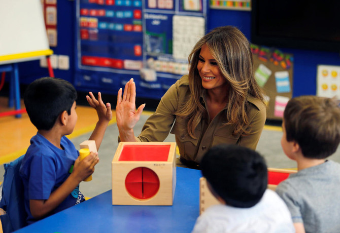 US First Lady Melania Trump visits American school in Riyadh