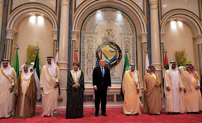 President Donald Trump meets with GCC leaders