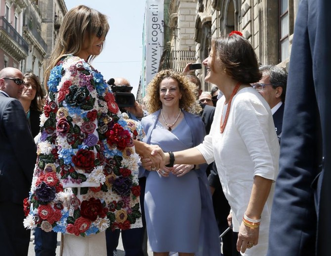 Melania Trump’s pricey jacket draws attention in Sicily