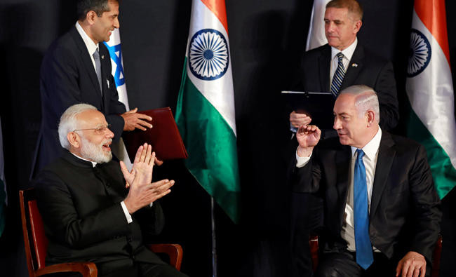 Modi, Netanyahu seek to deepen ties on first visit by an Indian PM