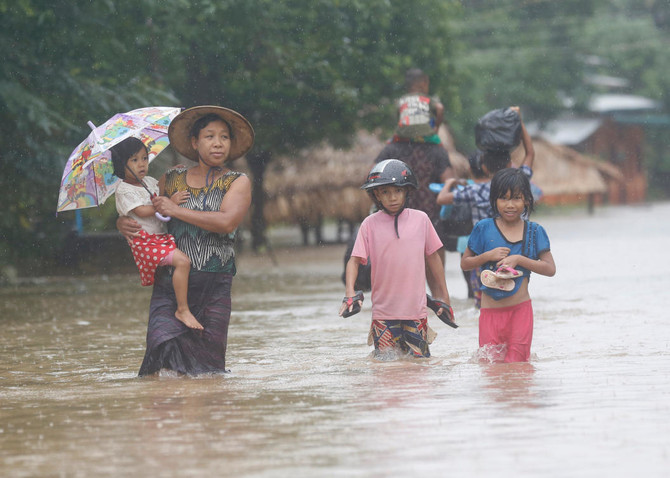 Myanmar Floods Kill Two, Displace Tens Of Thousands | Arab News