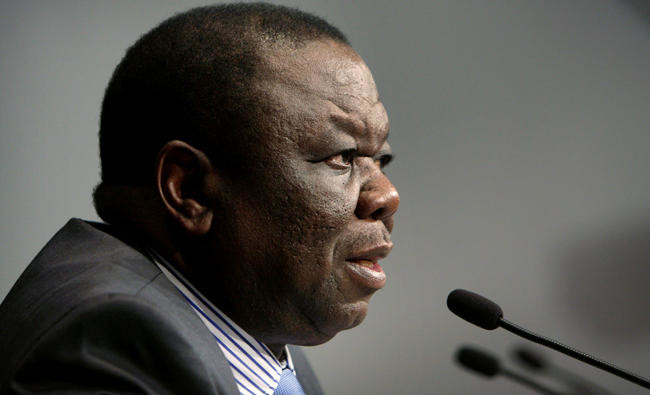 Zimbabwe opposition chief hospitalized in S. Africa