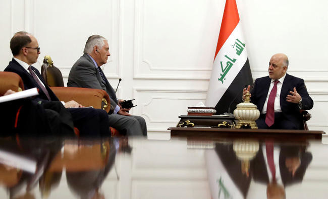 Tillerson urges Iraq, Kurds to resolve conflict through dialogue