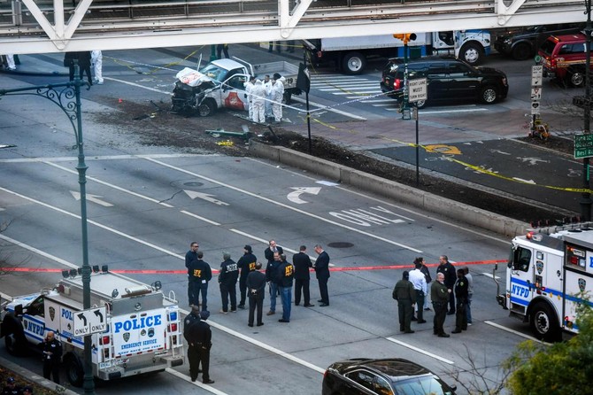 Suspected terrorist truck attack kills eight on New York bike path