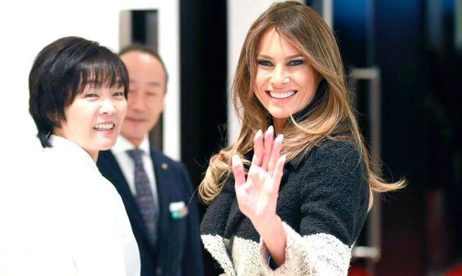 Melania Trump in glitzy Tokyo pearl visit