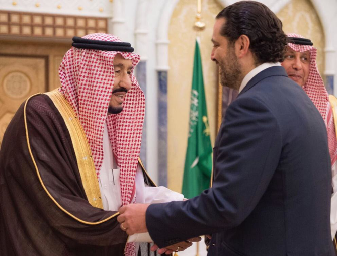 King Salman receives outgoing Lebanese premier