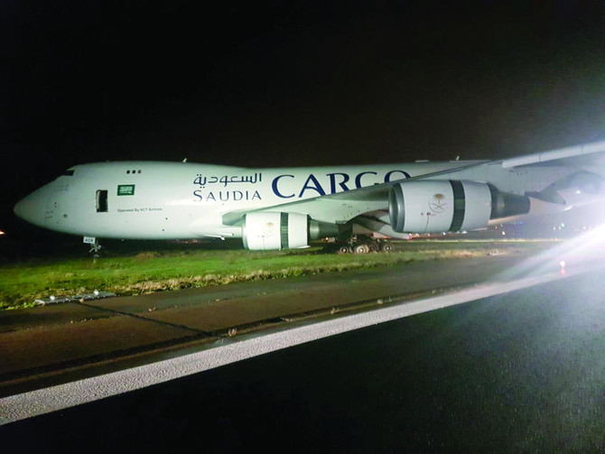 Saudia Cargo plane veers off runway before takeoff at Maastricht airport