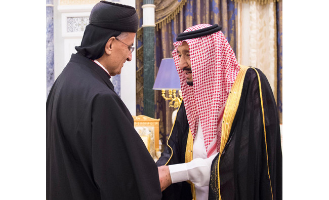 King Salman receives Lebanese Patriarch Maronite Beshara Al-Rahi