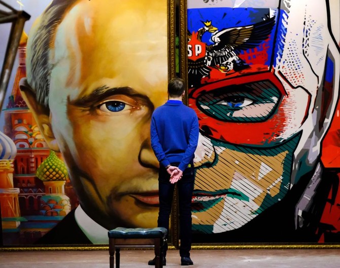 Russian strongman appears as “Superputin” in new exhibition