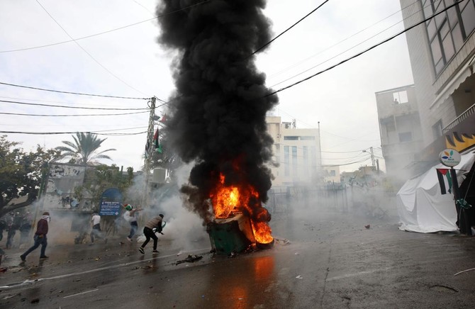 Lebanon forces fire tear gas at protesters near US embassy