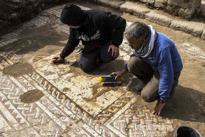 Israeli archaeologists unearth 1,800-year-old mosaic