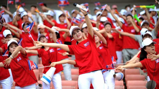 North Korean Olympic cheerleaders steal the show in Pyeongchang