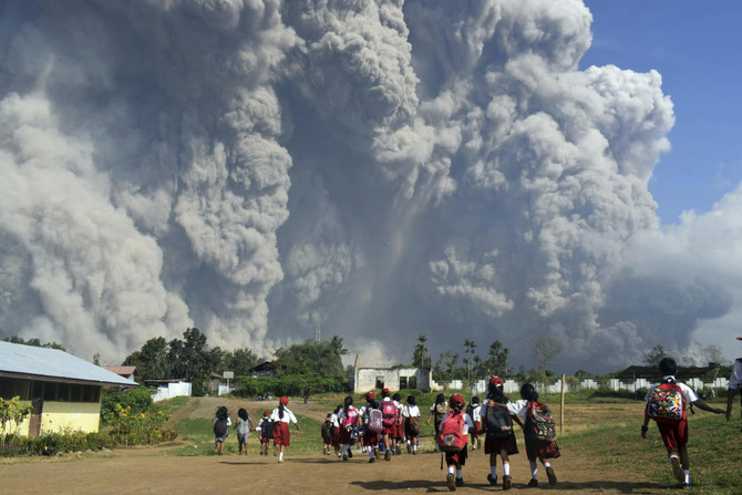 Indonesia’s Sinabung volcano unleashes towering ash column