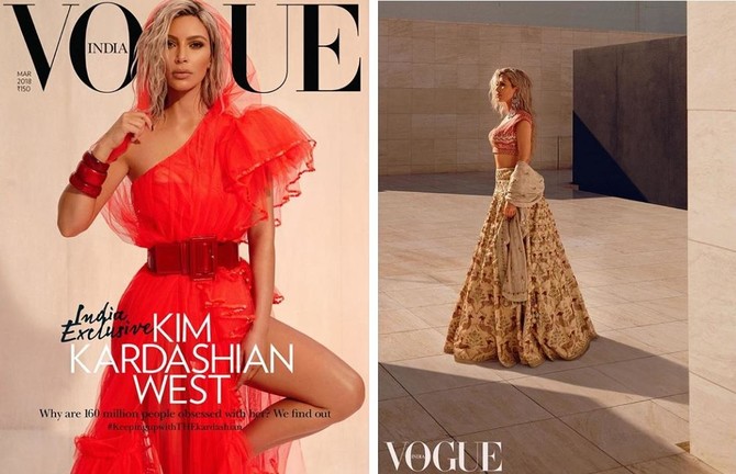 Kim Kardashian shines on new Vogue India cover