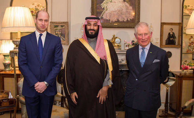 Heirs to the throne: Britain’s Prince Charles honors Saudi Crown Prince Mohammed bin Salman