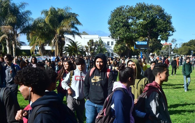 ‘Never again!’: US students stage walkout against gun violence