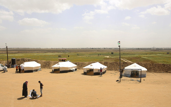 Gazans pitch protest tents on Israel border as tensions mount