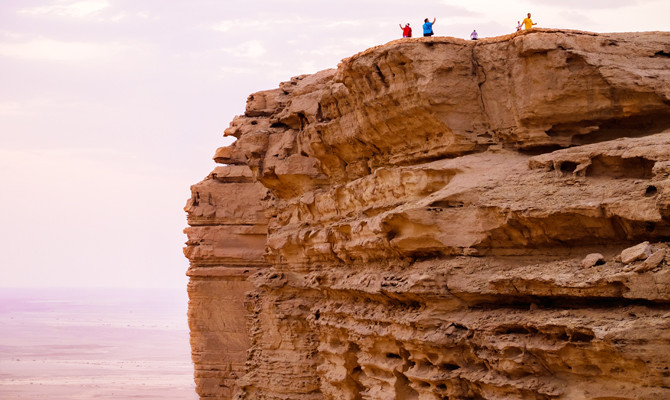 Height of adventure Treading the Edge of the World near Riyadh