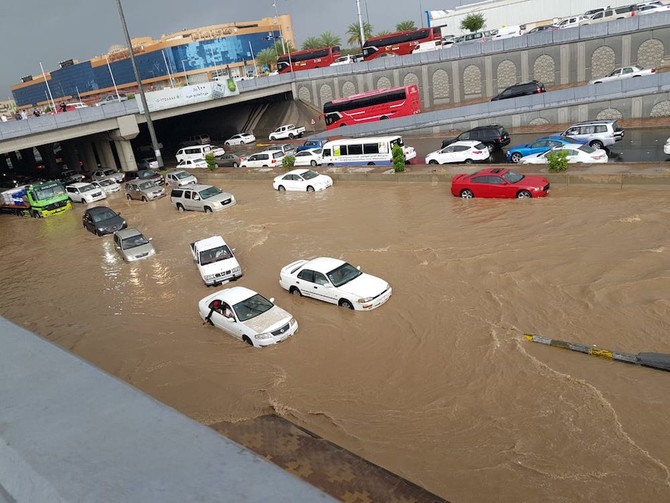 Dozens rescued from flooding as heavy rain shuts schools and roads in Saudi Arabia Arab News