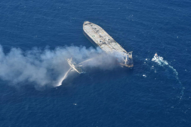 Fire On Tanker Off Sri Lanka Under Control Ship Towed Away Arab News