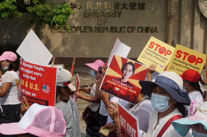 Anti Chinese Rallies In Myanmar As Rumors Spread Beijing Supported Coup Arab News
