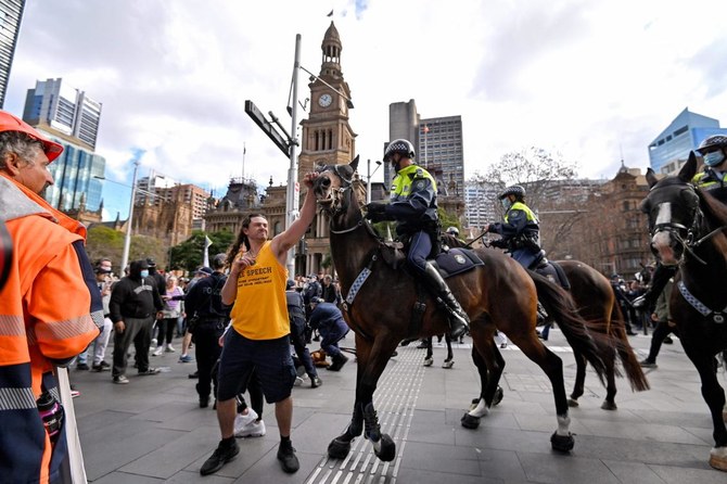 Thousands Protest Coronavirus Lockdown In Sydney Several Arrested Arab News