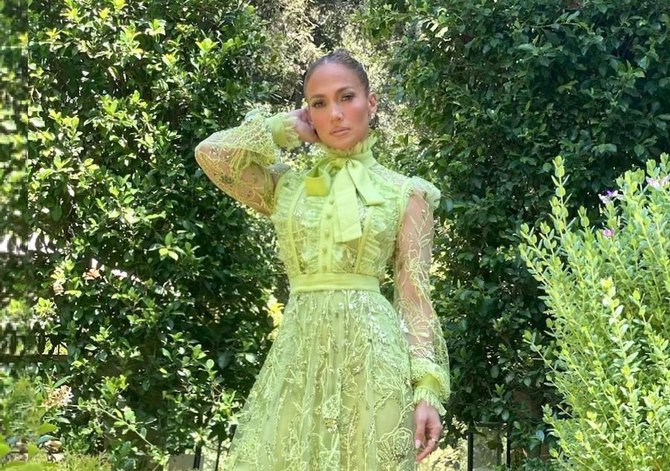 jennifer lopez green dress 2021