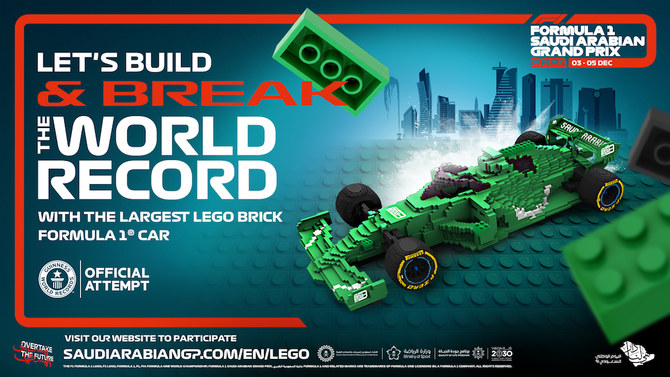 Jeddah sees world s largest lego brick build of Formula 1 car for