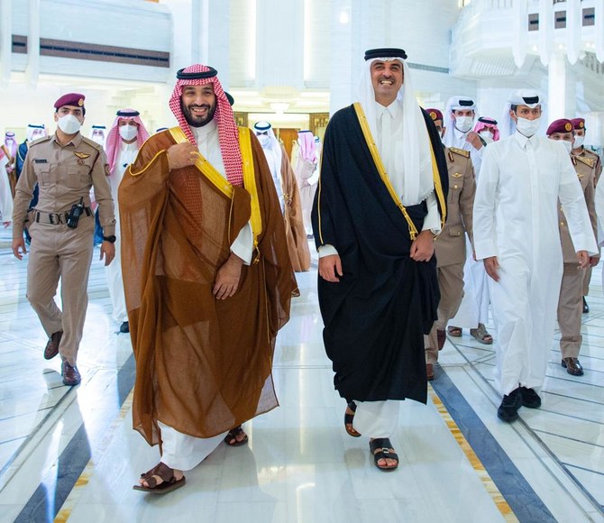 Saudi Arabia’s Crown Prince Arrives In Qatar, Meets Emir | Arab News