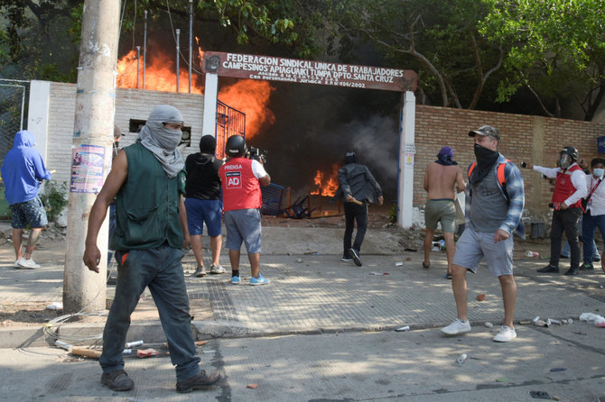 Protesters demanding a census revolt in Bolivian city Arab News