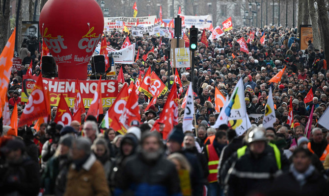 French Protests Against Macron’s Pension Reform Gather Momentum | Arab News