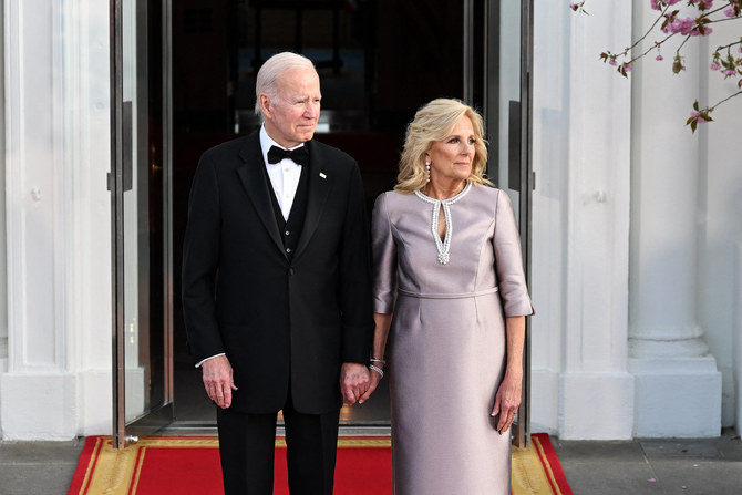 US First Lady Jill Biden wears Reem Acra gown for state dinner