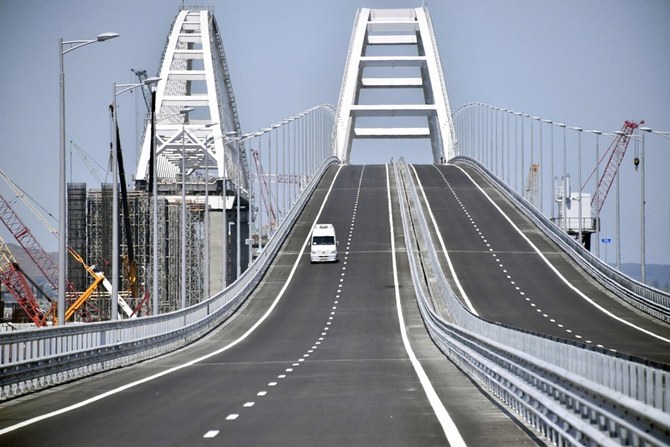 Ukraine strikes again on vital Russia-Crimea bridge | Arab News