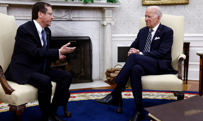 Israel's Herzog tells Biden its democracy remains sound amid US concerns  over judicial overhaul | Arab News